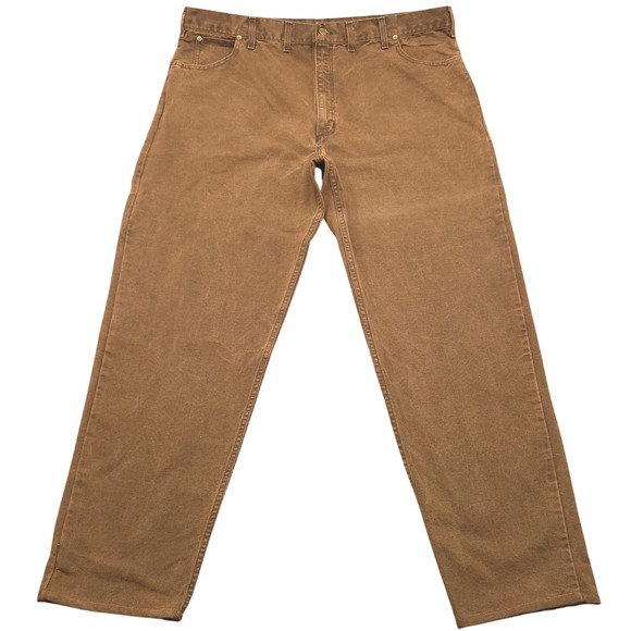 VTG 90s Carhartt WU142 Five-Pocket Pants Mens‎ Brown 44x34 USA MADE UNION